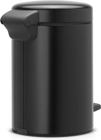 Кош за боклук с педал Brabantia NewIcon 649001, 3 л, Плавно затваряне, Противоплъзгаща основа, Черен