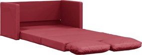 353977 vidaXL Подов разгъваем диван 2-в-1 виненочервен 112x174x55 см еко кожа