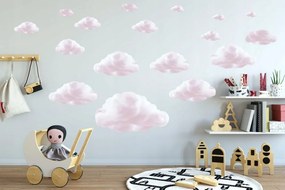 Сладък стикер за бебешка стена Розови облаци 100 x 200 cm