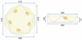 Плафон Diamond Gold APP877-C 50 cm