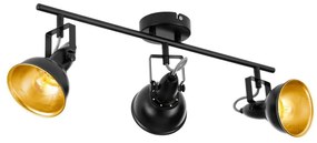 Eglo 75513 - Точково осветително тяло THORNTON 3xE14/28W/230V черно/златно