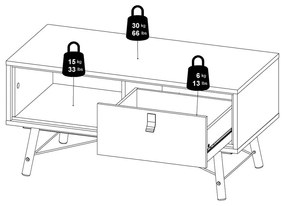 Масичка за кафе в естествен цвят 48x102 cm Ry – Tvilum