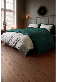 Бежово единично спално бельо от памук перкал 140x200 cm Christmas Fable – JUNA