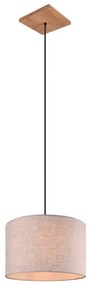 Бежово висящо осветително тяло с текстилен абажур ø 35 cm Elmau – Trio