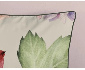 Бежово единично удължено спално бельо от памучен сатен 140x220 cm Fiori – Descanso