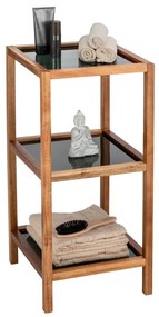 Стъклен рафт за баня в черен и естествен цвят 36x79 cm Fondi - Wenko