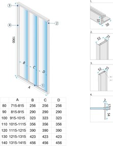 Плъзгащи врати за душ кабина Rea Alex 100 Gold Brush