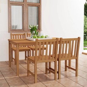 3059933 vidaXL Градински комплект за хранене, 5 части, 150x90 см, масивно тиково дърво
