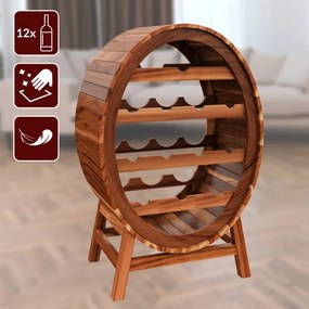 Дървена стойка за вино за 12 бутилки