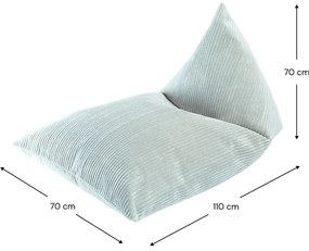 Детски пуф от рипсено кадифе в цвят мента Big Lounger – Wigiwama