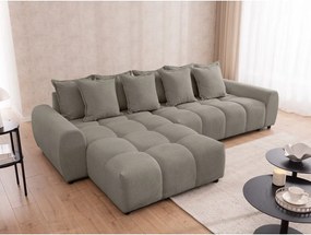 Кафяво-сив ъглов диван (ляв ъгъл) Albane – Ropez