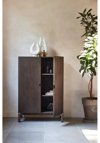 Тъмнокафяво шкафче от декор от дъб 90x130 cm Arun – Unique Furniture