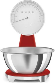 Кухненска везна Smeg KSF01RDWW, Аналогов и дигитален дисплей, До 5 кг/5 л, ТАРА, LED дисплей, Противоплъзгаща се основа, Автономия до 36 часа, Червен