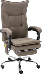 20373 vidaXL Масажен офис стол, таупе, текстил