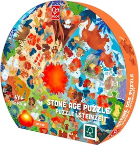 Hape - Образователен пъзел за под, Каменна ера, 57.5 см, 100 части