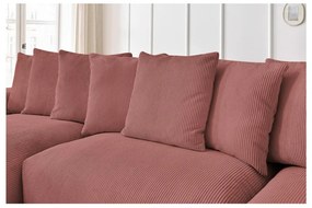 Светлорозов ъглов диван от рипсено кадифе Voltaire – Bobochic Paris