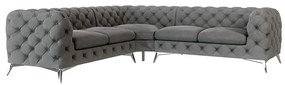 Сив кадифен ъглов диван Chelsea – Ropez