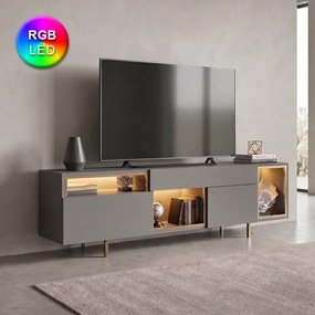 Norm TopMebel меламинова ТВ стойка с RGB LED в антрацитно-златист цвят, 180 x 32 x 55 см