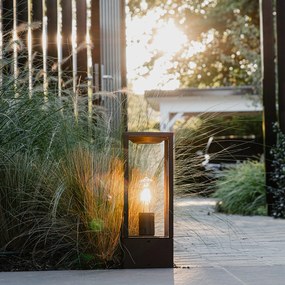 Индустриална външна подова лампа ръждяво кафява 40 cm IP44 - Charlois