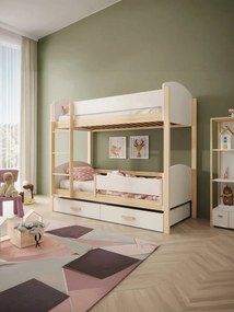 Двуетажно легло Jacky M plus-Бяло-Сонома-180 x 80