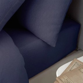 Тъмносин еластичен фланелен чаршаф 150x200 cm Brushed – Catherine Lansfield