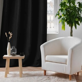 Черна звукоизолираща завеса от микрофибър 135x260 cm Micropolar – douceur d'intérieur