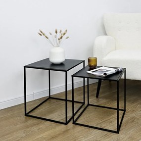 Черни метални масички за кафе в комплект 2 бр. 38x38 cm Alrik – Yes Everyday