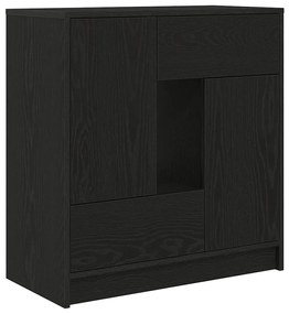 861842 vidaXL Бюфет с чекмеджета и вратички, черен дъб, 70,5x34x74,5 см