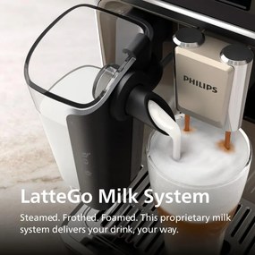 Кафеавтомат Philips EP5541/50 5500 LatteGo, 1500W, 15 bar, 1.8 л, 20 напитки, Керамична мелачка с 12 нива, TFT, AquaClean, SilentBrew, AromaExtract, ExtraShot, Черен
