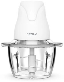 Чопър Tesla FC302W, 400W, Стъклена купа, 1 литър, Четворно острие, Бял