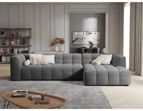 Ъглов диван от сиво кадифе , десен ъгъл Vesta - Windsor &amp; Co Sofas