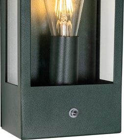 Външна стенна лампа тъмно зелена със сензор за здрач IP44 - Rotterdam
