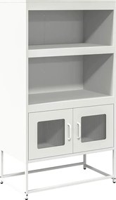 853373 vidaXL Висока дъска Бяла 68x39x123 cm Стомана