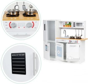 Дървена детска кухня с LED осветление + аксесоари