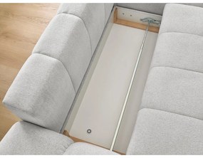 Светлосив шенилов сгъваем/с място за съхранение ъглов диван (десен ъгъл) Everest – Bobochic Paris