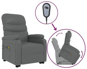 321286 vidaXL Изправящ масажен стол, антрацит, изкуствена кожа