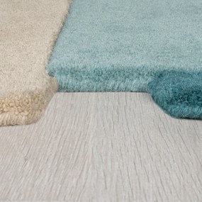 Синьо-бежова вълнена пътека 66x300 cm Collage – Flair Rugs