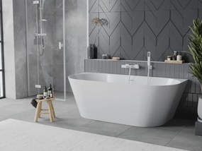 Mexen Oval Slim свободно стояща вана до стена 170 x 80 см, бяла, бял преливник - 52661708000-20