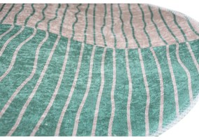 Миещ се кръгъл килим в кремаво-тюркоазено ø 80 cm Yuvarlak - Vitaus