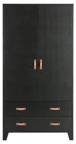 Гардероб от черен бор 94x180 cm Dian - WOOOD