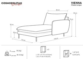 Тъмнозелено кадифено кресло за отдих (десен ъгъл) Vienna - Cosmopolitan Design