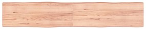 363987 vidaXL Плот за маса светлокафяв 220x40x(2-6) см обработен масивен дъб