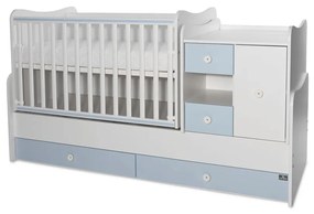 LORELLI Classic Трансформиращо се легло-люлка 190/72 см. MINI MAX БЯЛО/BABY BLUE
