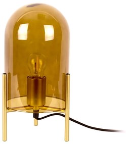 Стъклена настолна лампа в горчично жълто Bell, височина 30 cm - Leitmotiv