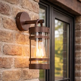 Индустриален външен стенен аплик ръждясал кафяв IP44 - Ruben