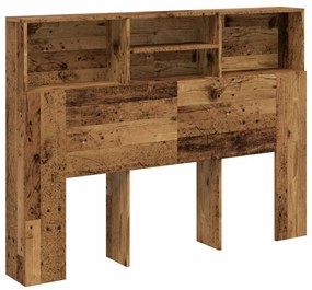 856868 vidaXL Табла за легло тип шкаф, старо дърво, 140x19x103,5 см