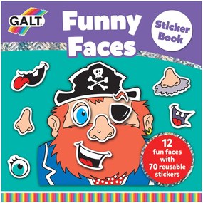 Galt - Книжка със стикери Забавни лица