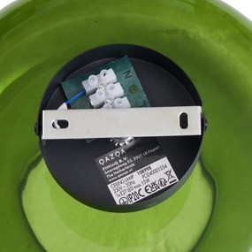 Ретро таванна лампа черна със зелено стъкло - Bizle