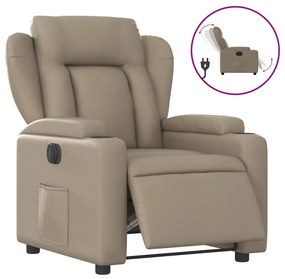 3204536 vidaXL Електрически стол реклайнер, капучино, изкуствена кожа
