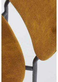 Бар стол от кадифе в цвят горчица 92 cm Emma - Light &amp; Living